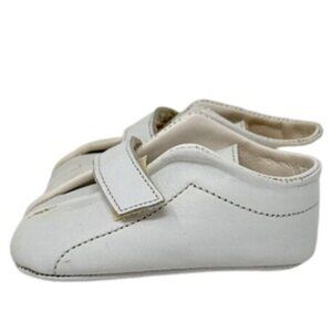 L'Amour Handmade Baby Moccasins White Leather Infant Shoes Soft Sole Pre-Walker